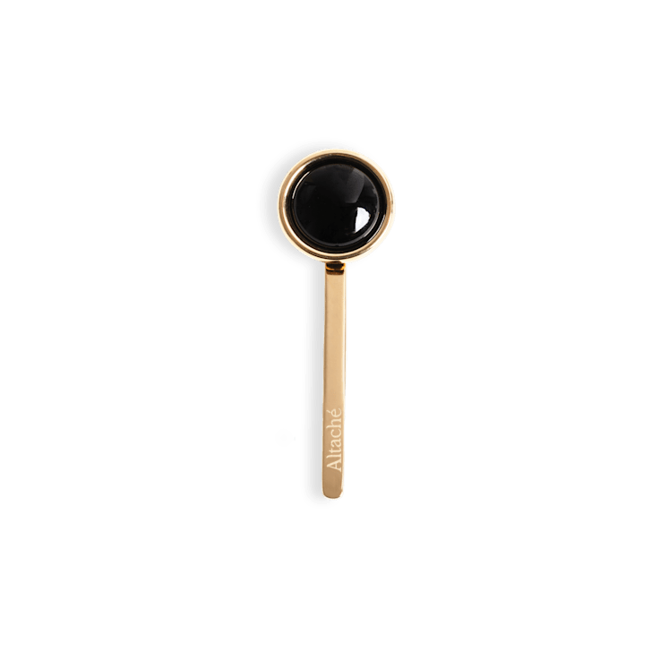 Altachè 14K Yellow Gold Over Stainless Steel Onyx Circle Eyewear Charm