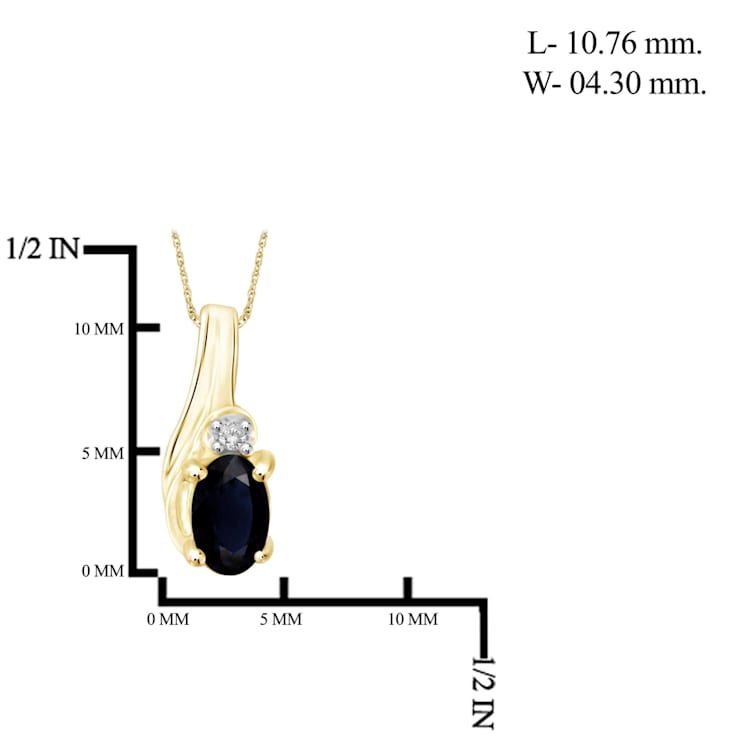 Black Sapphire 14K Gold Over Sterling Silver Pendant with Chain 0.28ctw