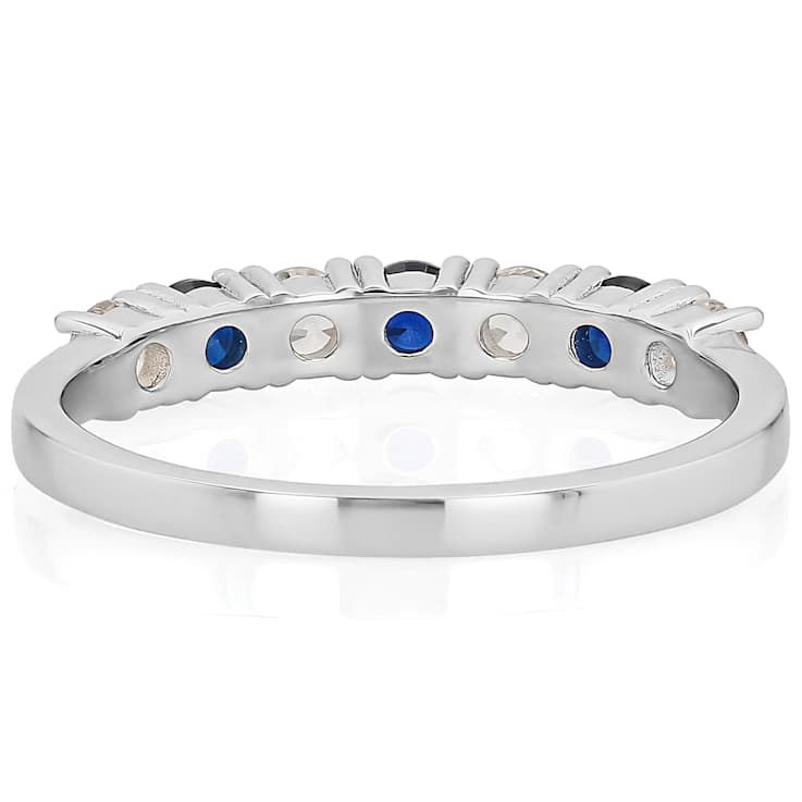 Lab-Created Sapphire Band Ring In Platinum Over Sterling Silver