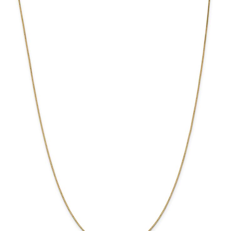 14k Yellow Gold 0.9mm Solid Box Link 24 Inch Chain