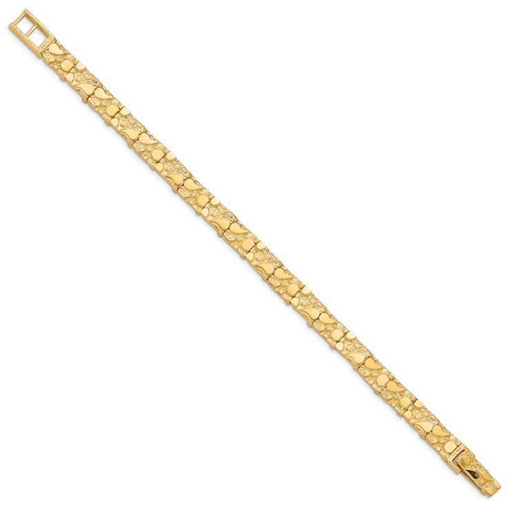 10k Yellow Gold 7mm Textured Nugget Bracelet