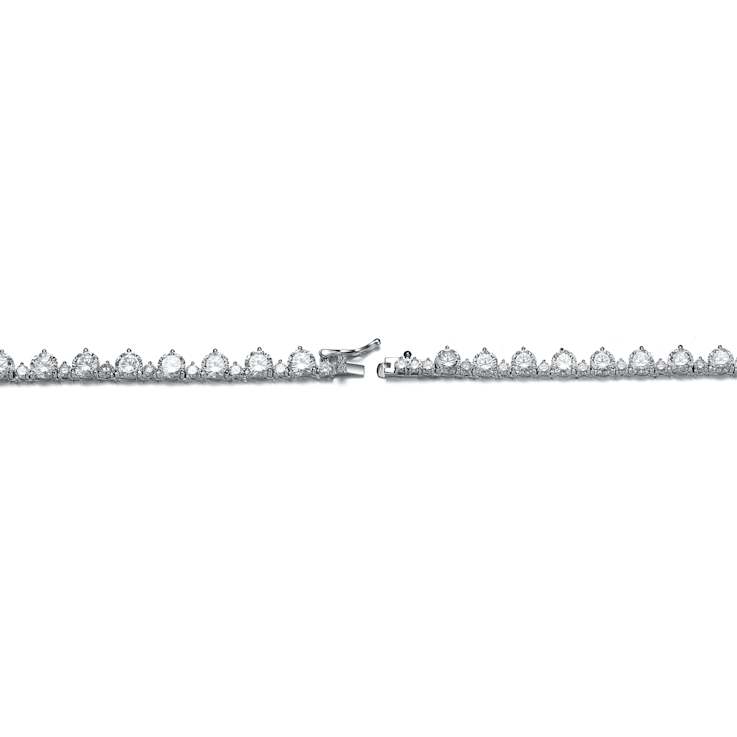 CZ Tennis Necklace In Sterling Silver 16 Inch