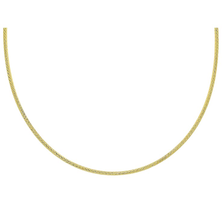 Textured Diamond-Cut Omega Chain Necklace In 18K Gold Over Sterling Silver