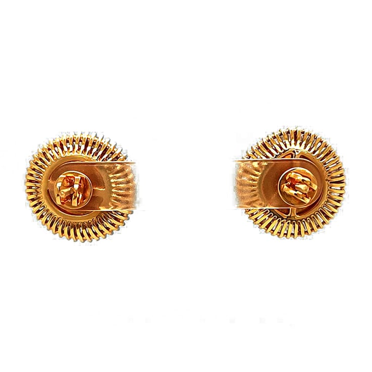 1.94 Ctw Diamond Slice and 1.70 Ctw White Diamond Earring in 18K YG