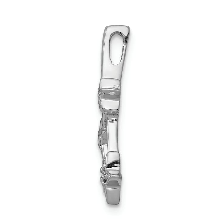 Rhodium Over 14k White Gold Diamond Shooting Stars chain slide