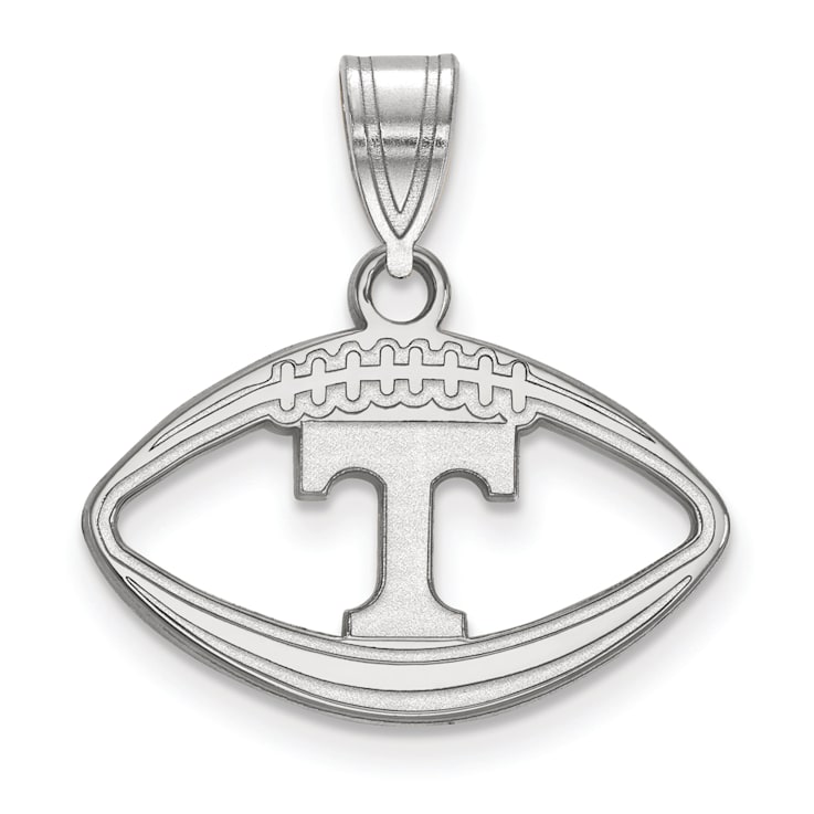 Rhodium Over Sterling Silver LogoArt University of Tennessee Football Pendant
