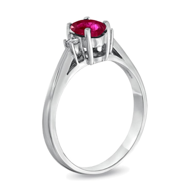 0.50cttw Natural Heated Ruby and Diamond Ring in 14k White Gold