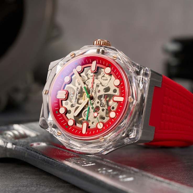 Dominatore Del Mare Ravello Red Dial White Bezel Red Stainless Steel
Band Automatic Watch