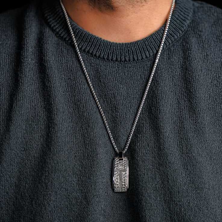 Marcel Dog Tag Argent Meteorite