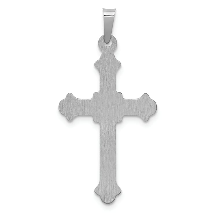 Rhodium Over 14K White Gold Polished INRI Crucifix Pendant