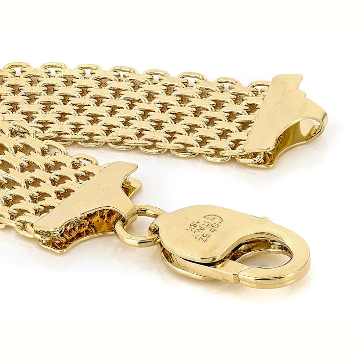 Bismark Link Bracelet In 18K Gold Over Bronze