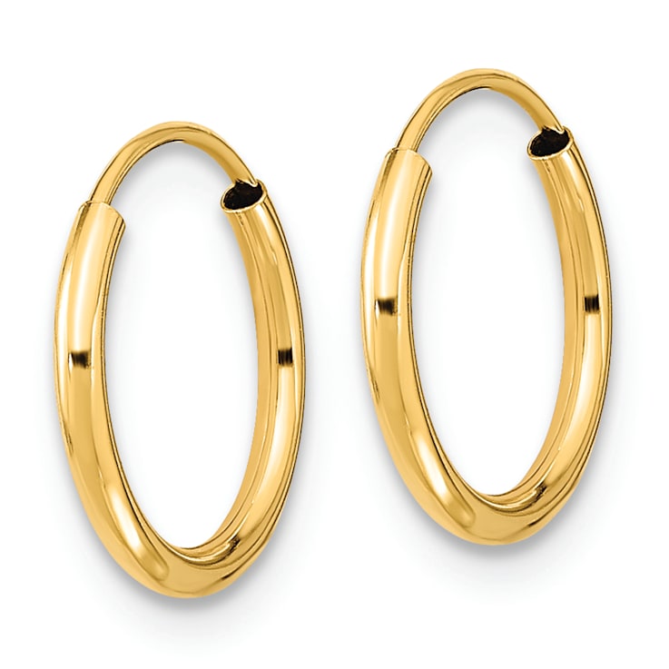 14K Yellow Gold Endless Hoop Earrings