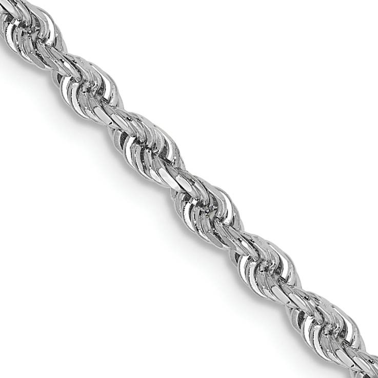 Rhodium Over 14k White Gold 2.75mm Solid Diamond-Cut Quadruple Rope 22
Inch Chain