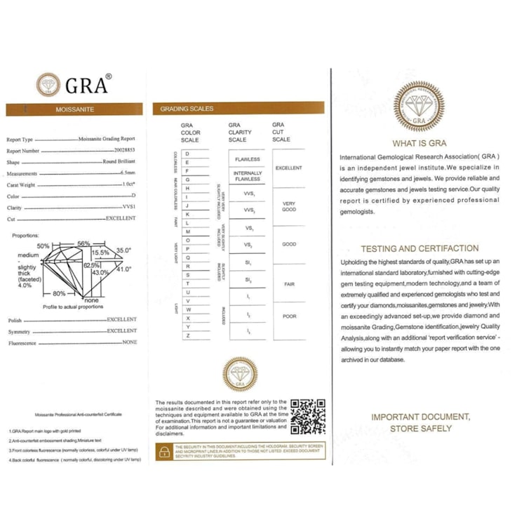 White Moissanite Sterling Silver Solitaire Pendant With Chain, 0.50ct