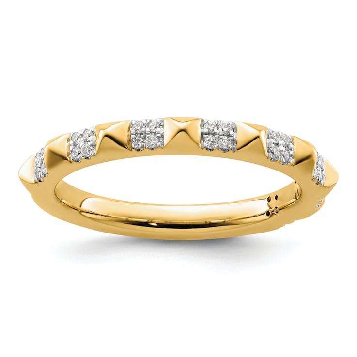 14K Yellow Gold Stackable Expressions Diamond Ring 0.128ctw