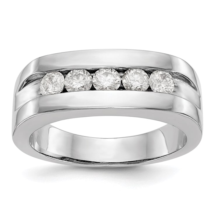 Rhodium Over 10K White Gold Lab Grown Diamond SI1/SI2, G H I, 5-Stone
Men's Channel Band