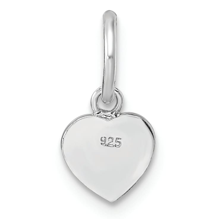 Rhodium Over Sterling Silver Polished Rainbow Enamel Heart Children's Pendant