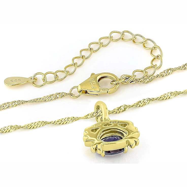 Lab-Created Alexandrite Cancer Zodiac Pendant