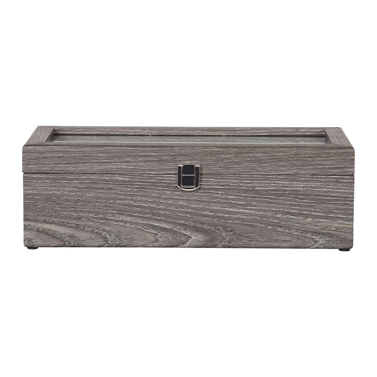 Mele and Co Nolan Glass Top Watch Jewelry Box