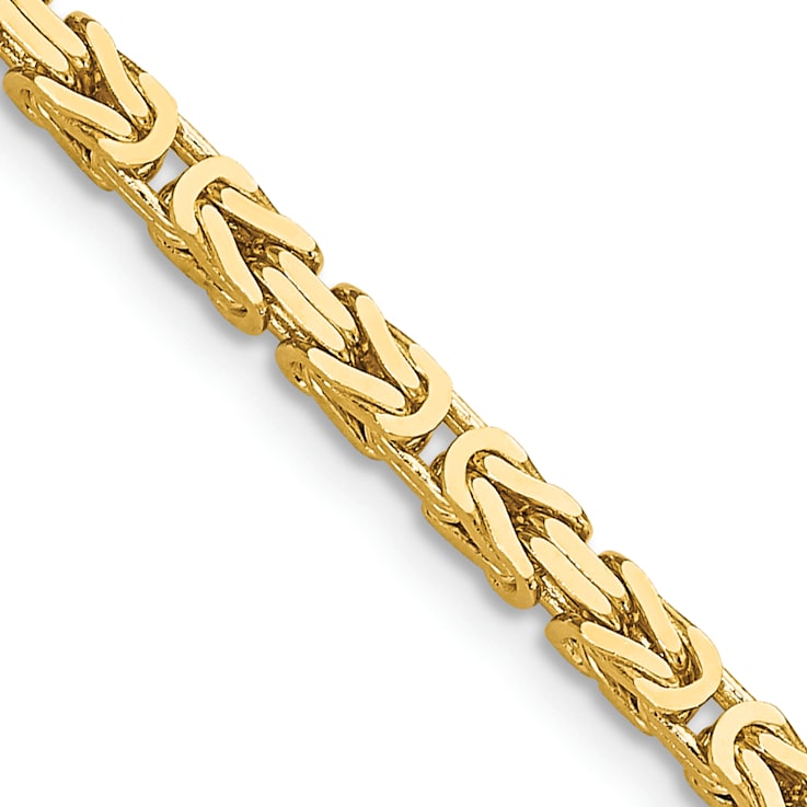 14K Yellow Gold 2.5mm Byzantine Chain Necklace