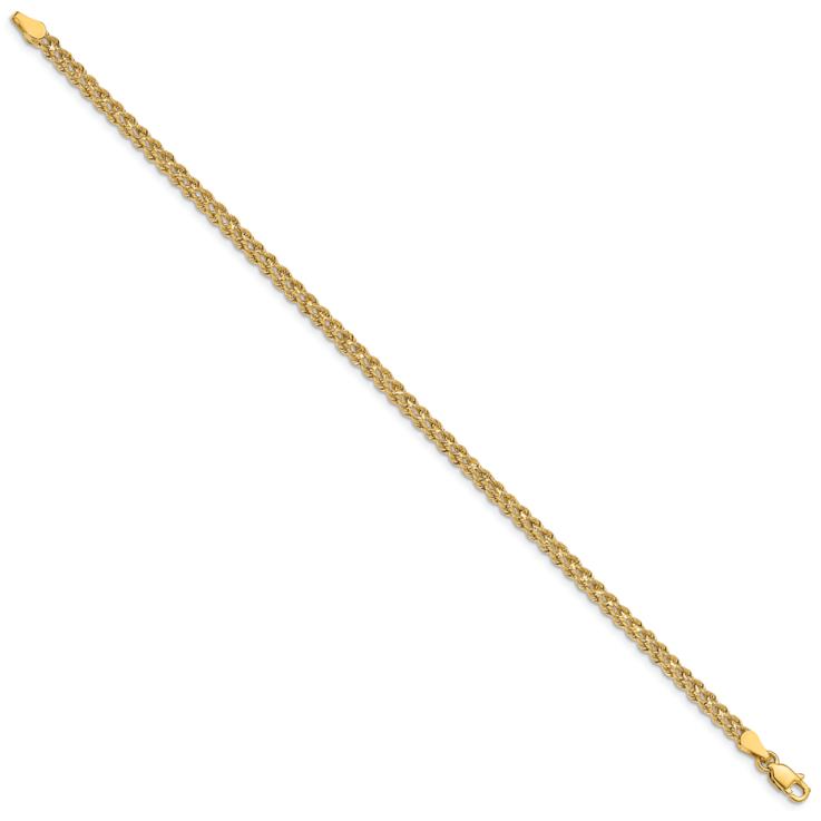 10k Yellow Gold 3mm Wide Double Strand Rope Bracelet