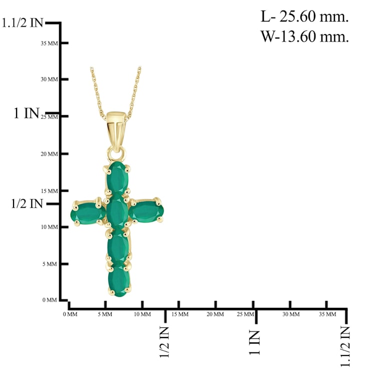 Green Emerald 14K Gold Over Sterling Silver Pendant with Chain 1.80ctw