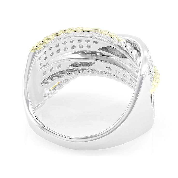 Round Moissanite Two-Tone Jewelry Set In 14K Gold Over Sterling Silver