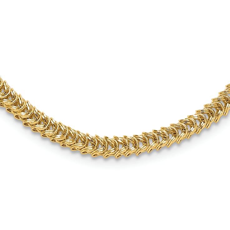 14K Yellow Gold Polished Fancy Link Necklace
