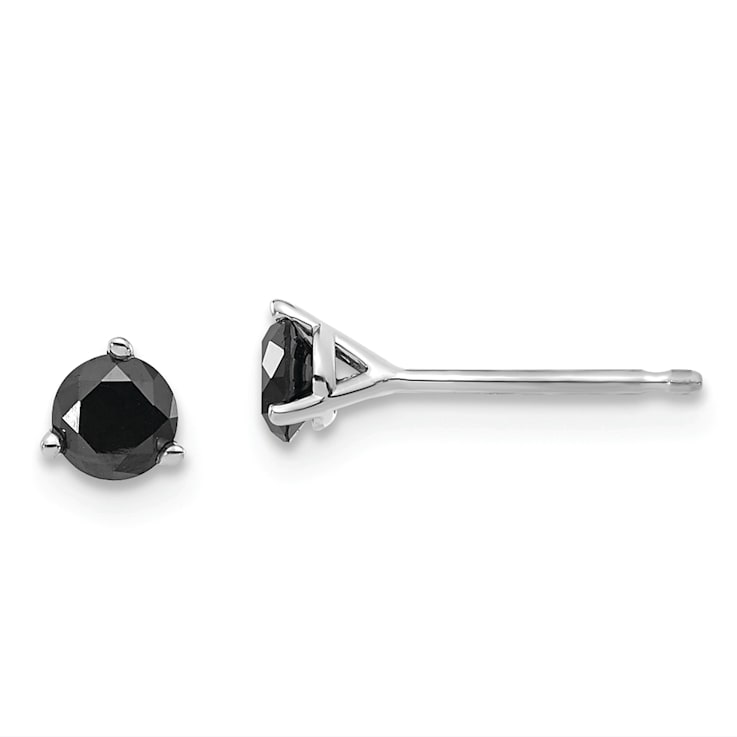 14K White Gold .40ct Black Diamond Stud Earrings