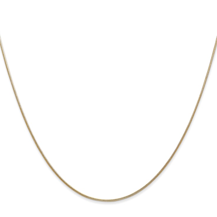14k Yellow Gold 0.80mm Round Snake Chain 16 Inches