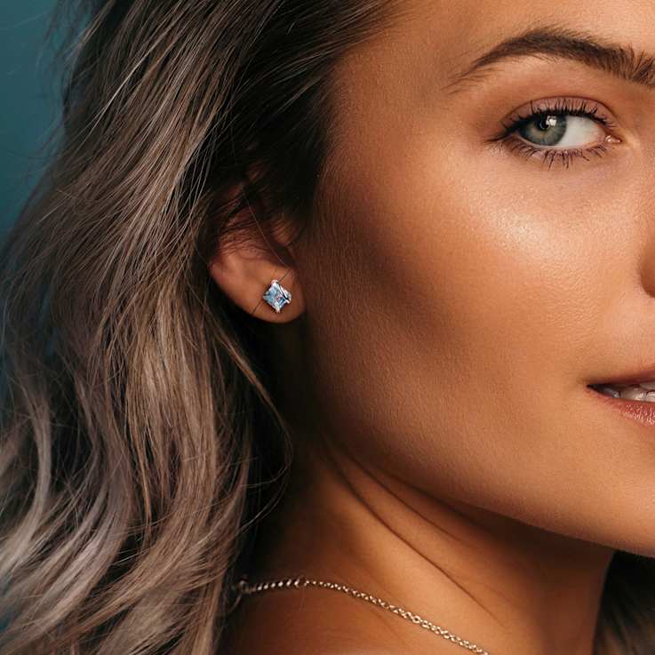 2.75ctw Sky Blue Topaz Stud Earrings in Sterling Silver