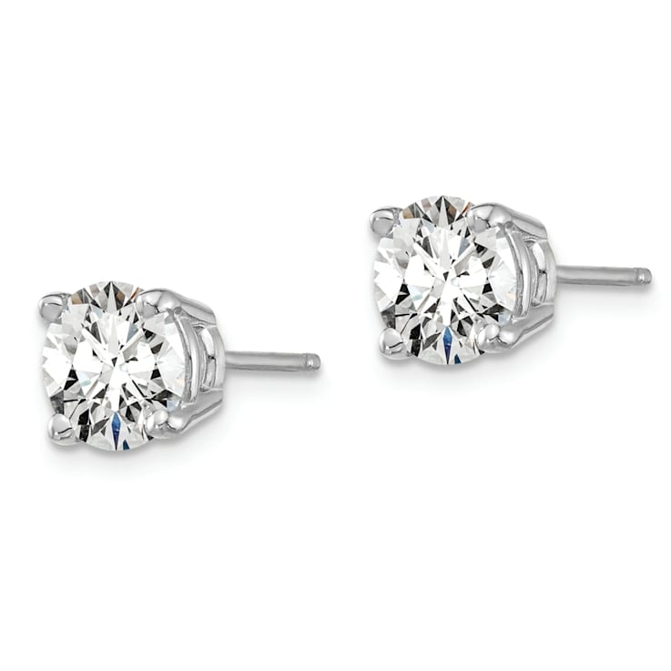 Rhodium Over 14K Gold Certified Lab Grown Diamond 1 1/2ct. VS/SI GH+,
4-Prong Earrings