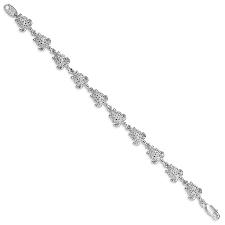 Sterling Silver Sea Turtle Link Bracelet