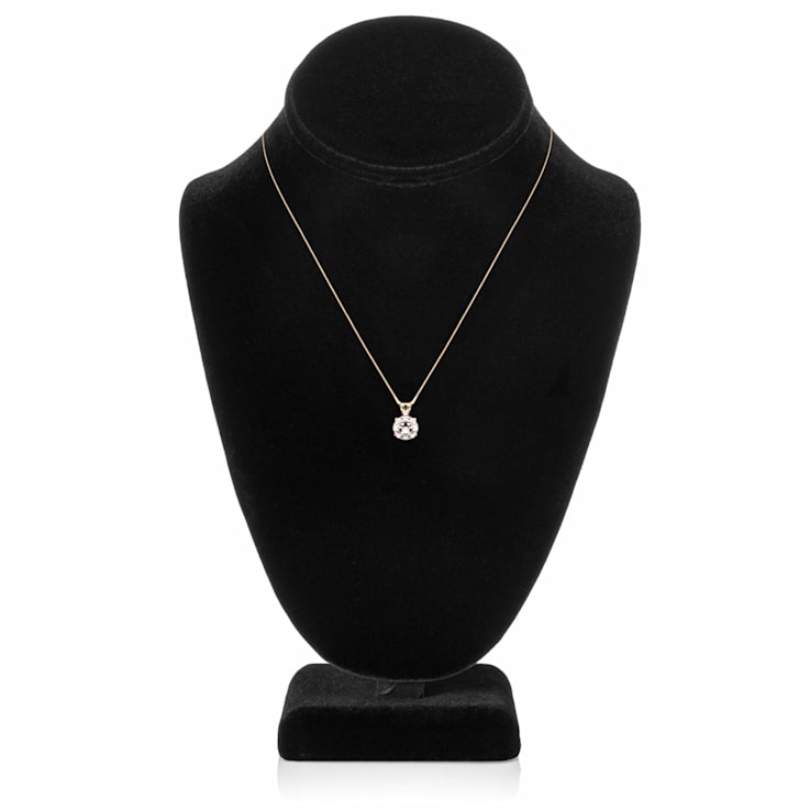 White Cubic Zirconia 14k Yellow Gold Pendant With Chain 2.00ctw