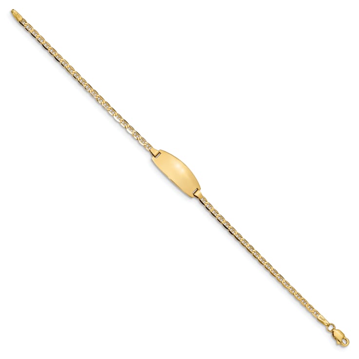 14k Yellow Gold Oval Mariner Link ID Bracelet
