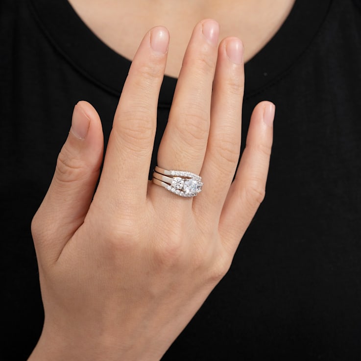 White Cubic Zirconia Platinum Over Sterling Silver Ring 2.57ctw