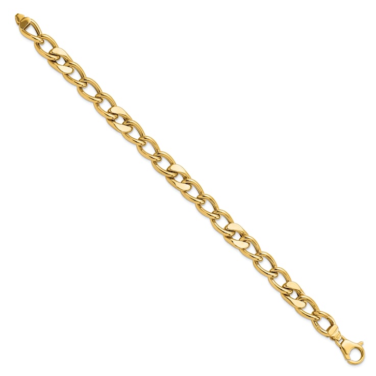 14K Yellow Gold Polished Fancy Link Men's Bracelet