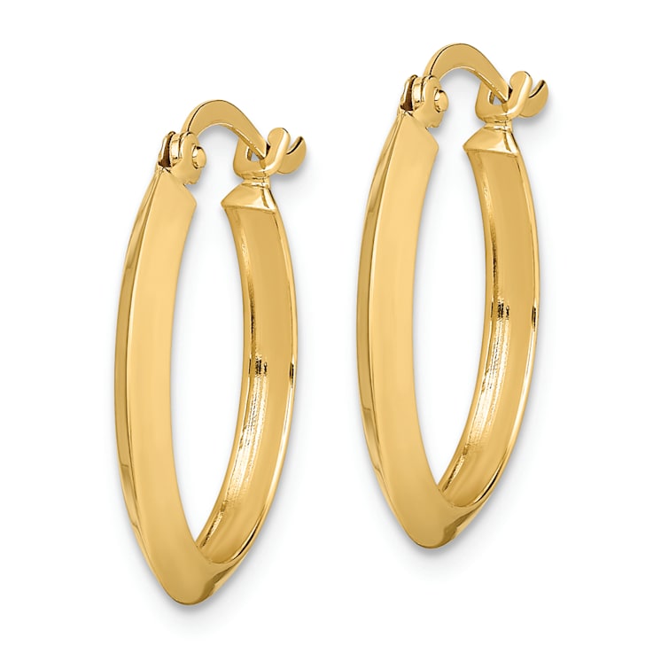 14k Yellow Gold 3/4" Polished Hoop Earrings