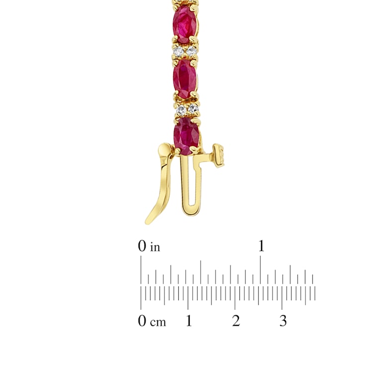 5.50ctw Ruby and Diamond Bracelet in 14k Yellow Gold