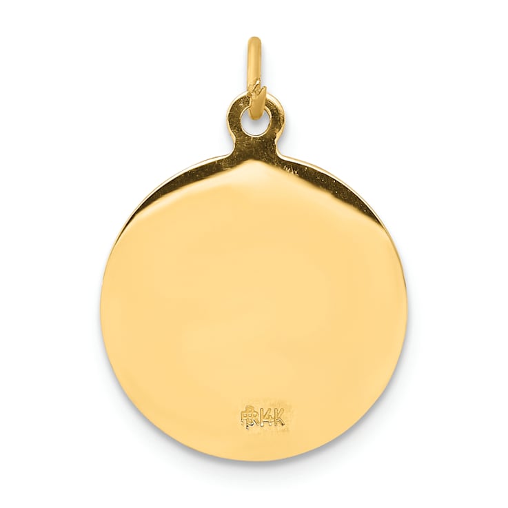 14K Yellow Gold Sacred Heart of Jesus Medal Charm