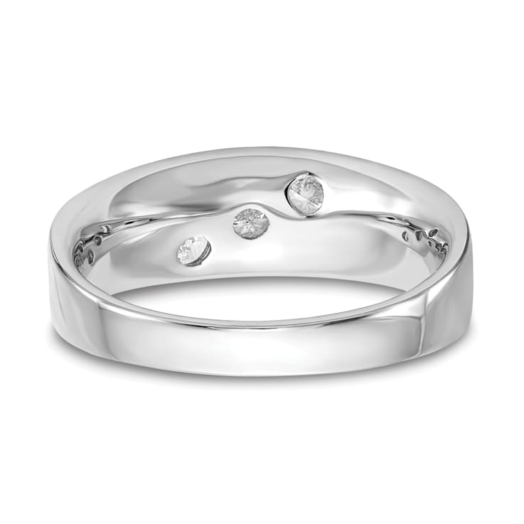 Rhodium Over 14K Gold Lab Grown Diamond SI1/SI2, G H I, Men's 3-stone Band