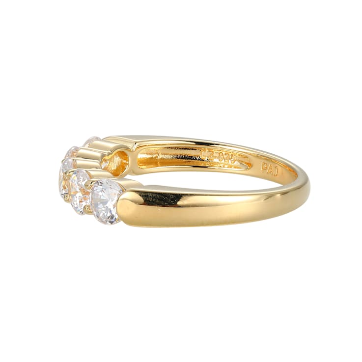 White Cubic Zirconia 18k Yellow Gold Over Sterling Silver Ring 2.03ctw