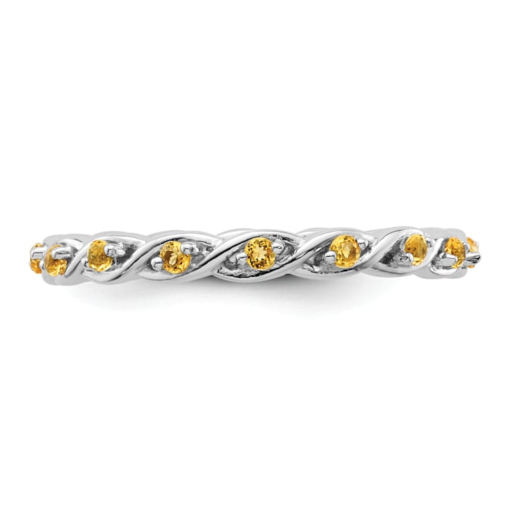 Sterling Silver Stackable Expressions Citrine Ring 0.24ctw