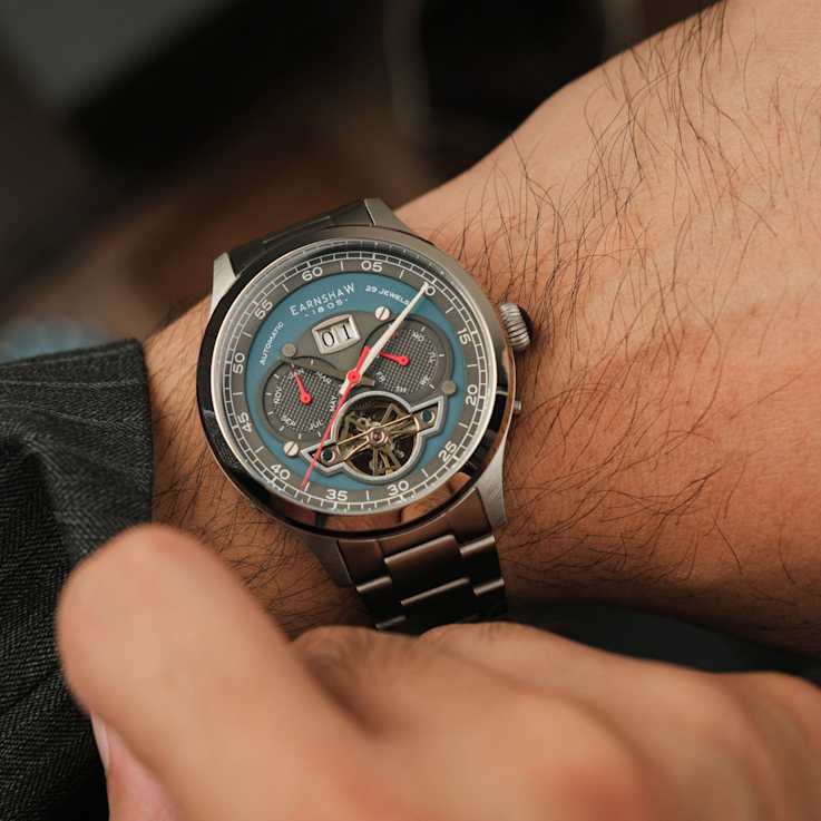 Thomas Earnshaw Baron Grand Date Calendar Open Heart Automatic