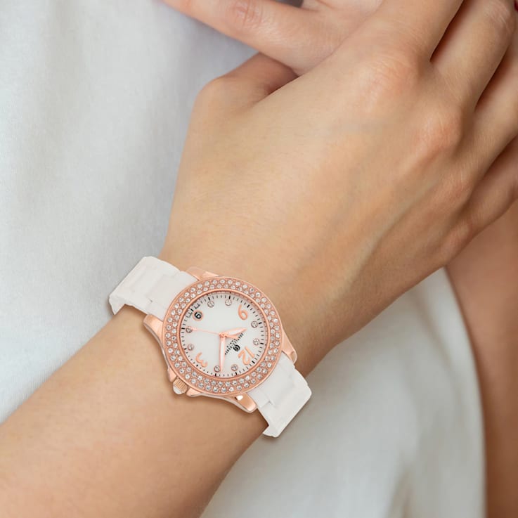Ladies Charles Hubert White Ceramic 40mm Watch