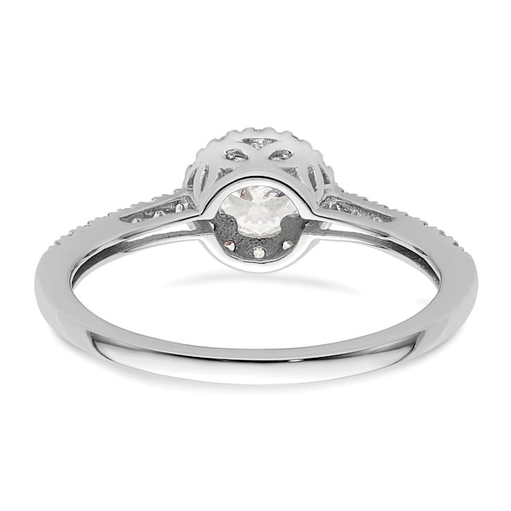 Rhodium Over 14K White Gold Eternal Promise Lab Grown Diamond Halo
Complete Ring 0.76ctw