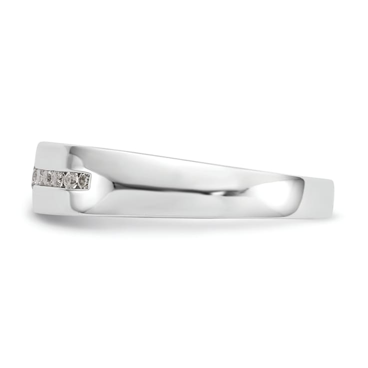 Rhodium Over 14K White Gold Lab Grown Diamond SI1/SI2, G H I, Men's Band