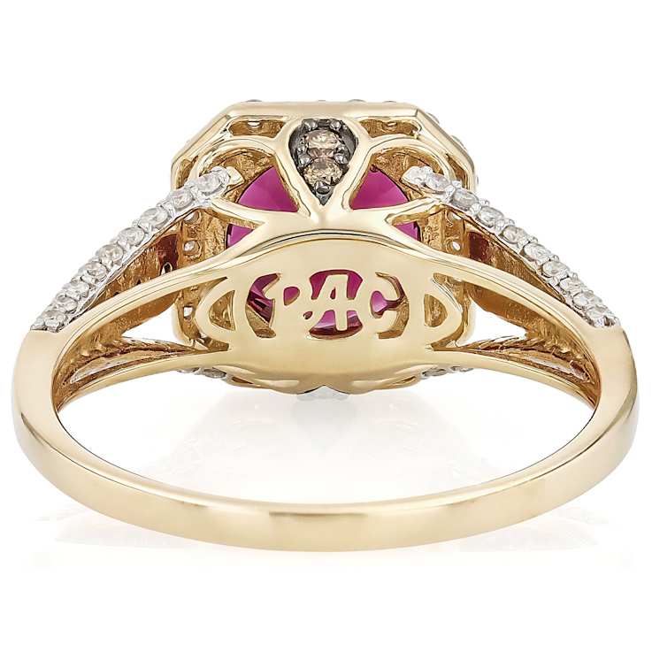 Grape Garnet And Diamond Ring In 14K Gold