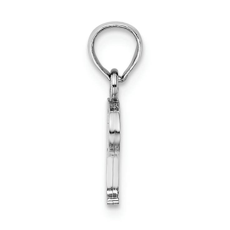 Rhodium Over 14k White Gold Polished Block Letter P Initial Pendant