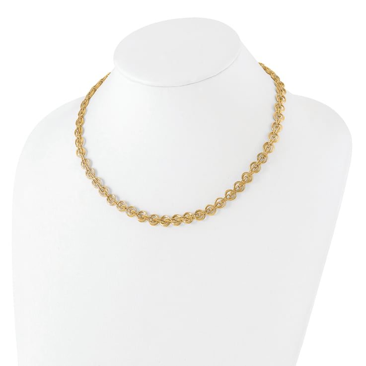 14K Yellow Gold Polished Fancy Link Necklace